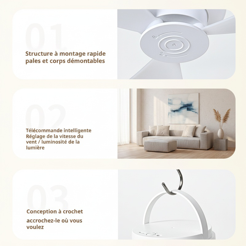 Mini ventilateur de plafond USB à motif avec télécommande