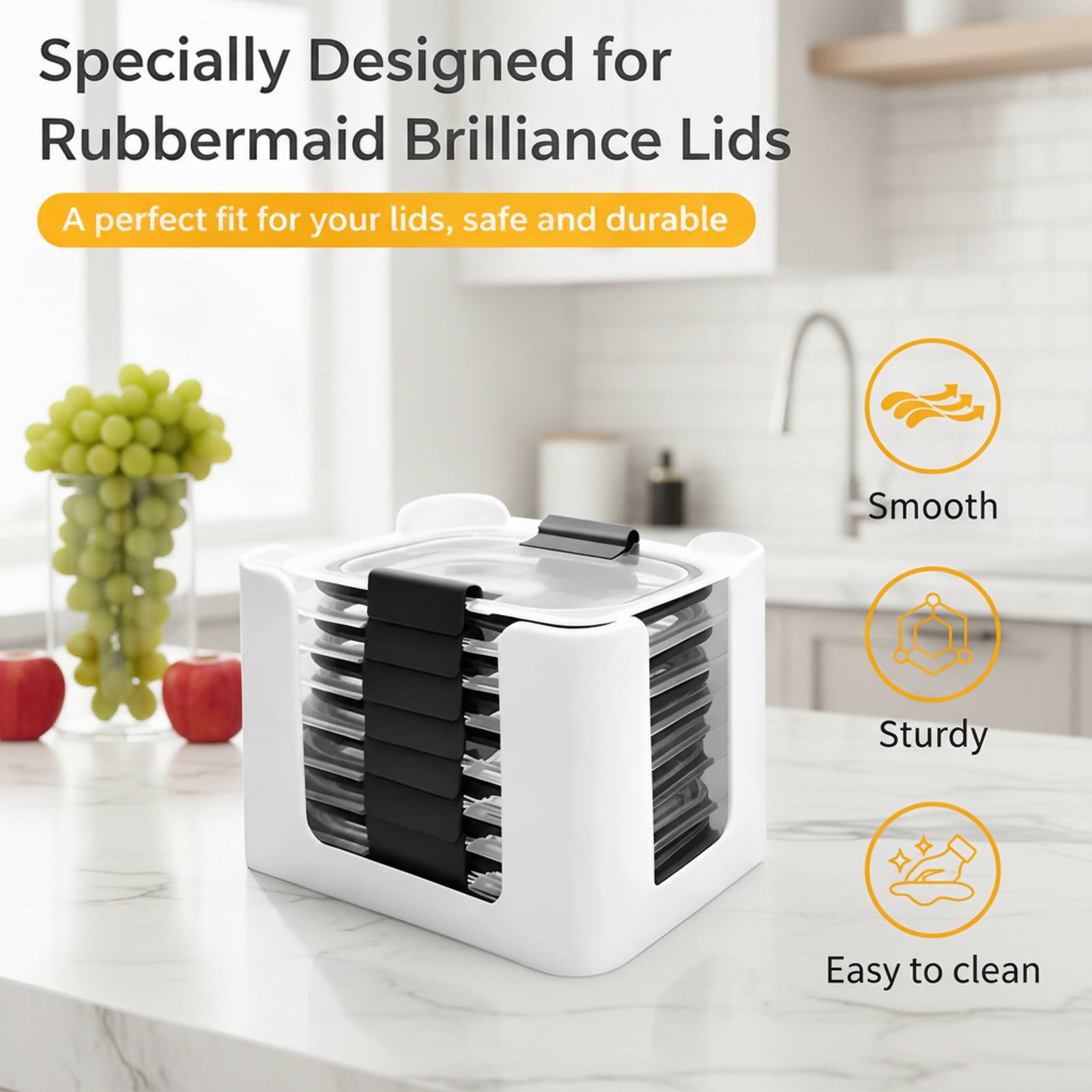 Food Container Lid Organizer Rack