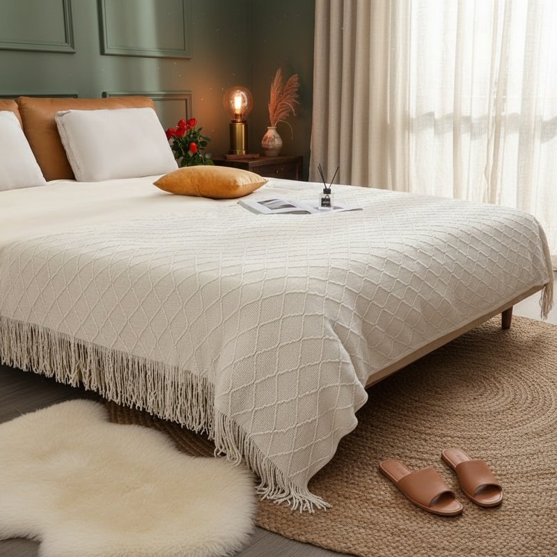 Home Office Scandinavian Knitted Woolen Leisure Blanket