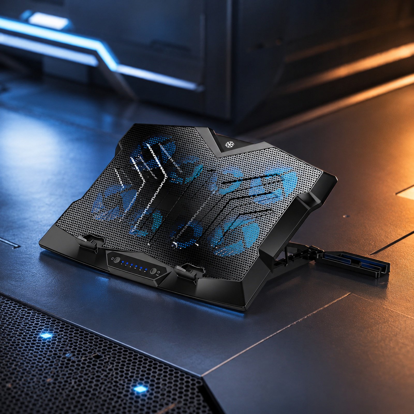 Laptop cooling base with efficient airflow vents
