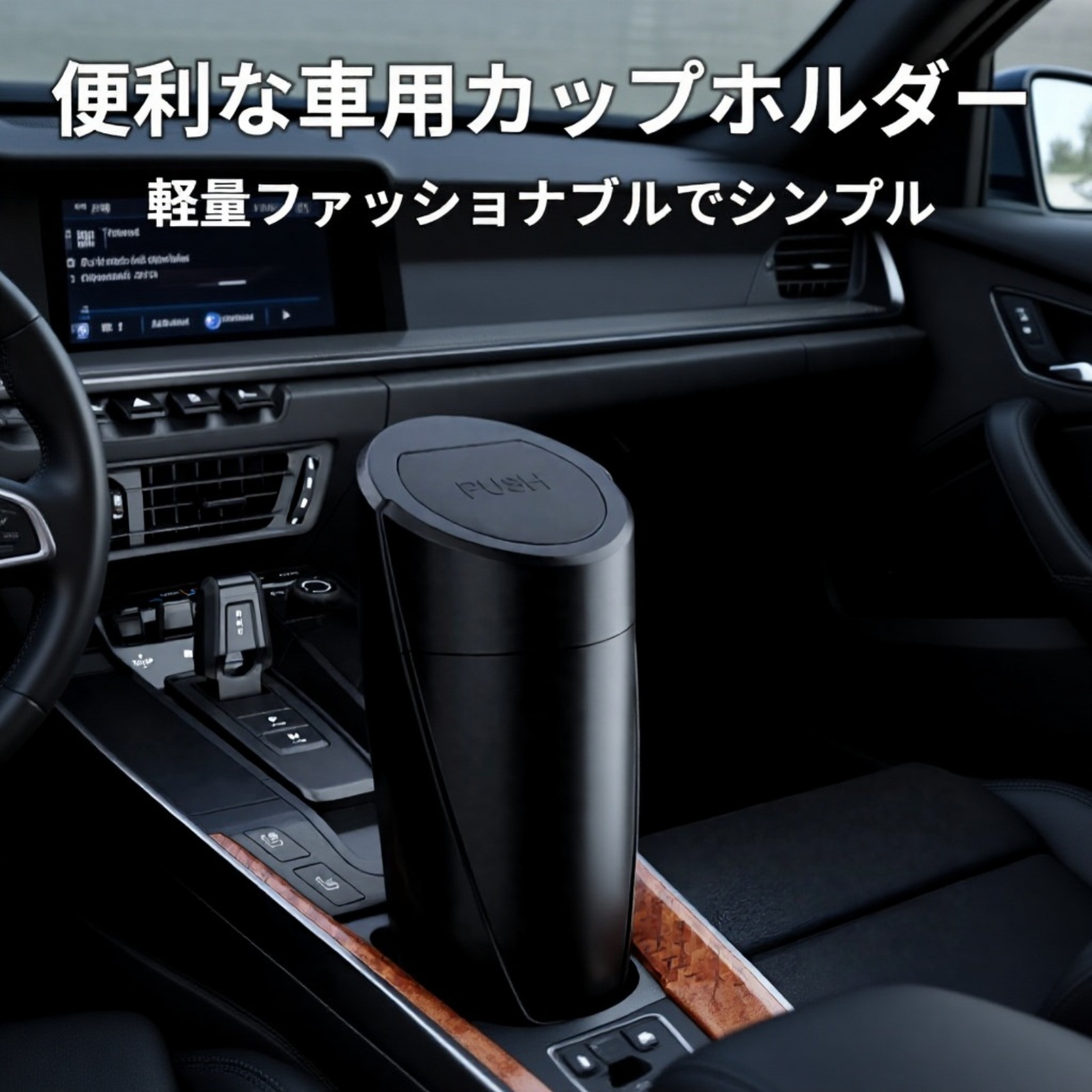 車のドアポケット斜めインサートボトル型ソフトゴミ箱