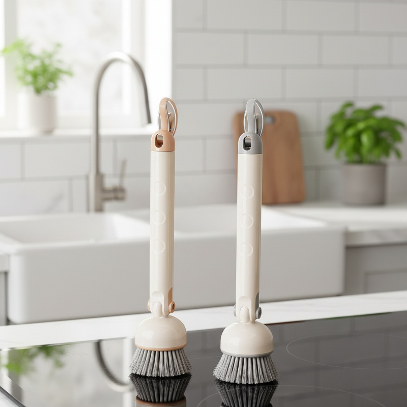 Brosse de nettoyage pour casserole de cuisine à manche long