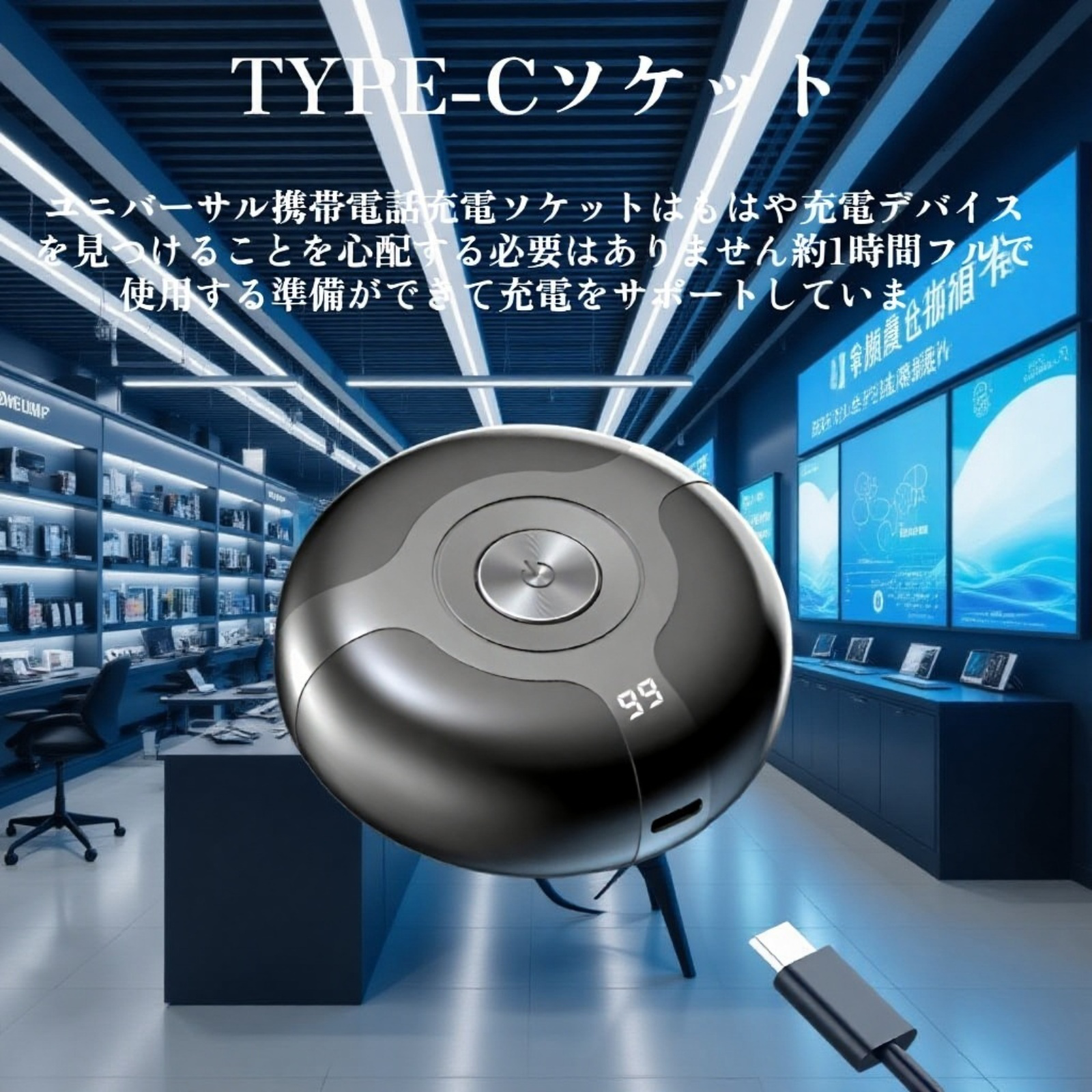 男性用電動シェーバー デジタル表示髭剃り