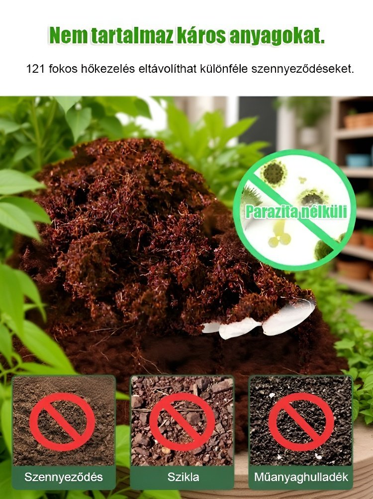 【Tíz évig nem igényel műtrágyázást】Kertészeti kókuszrost tápanyagföld