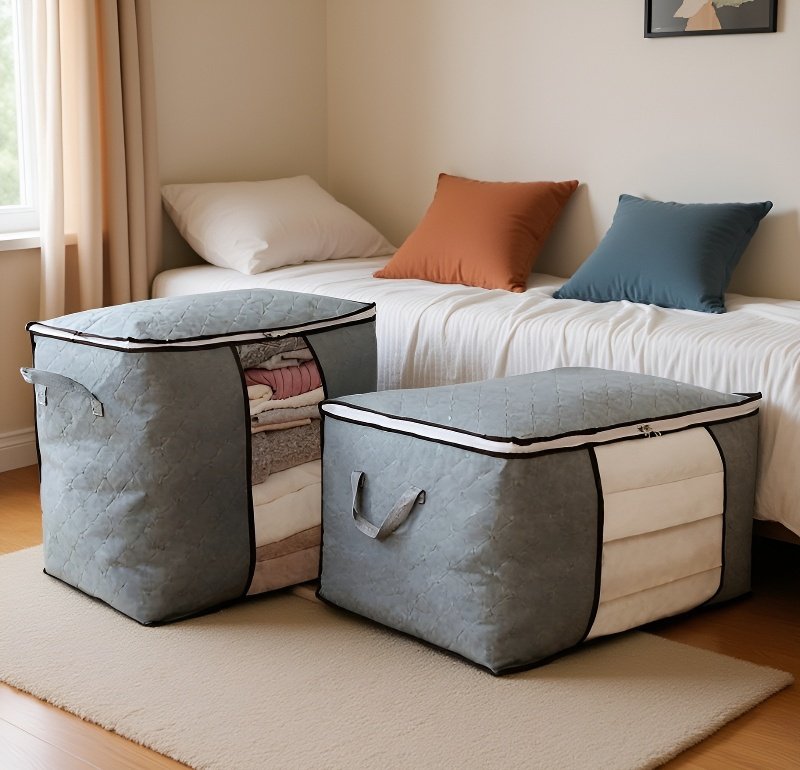 Spacious organizer bin for closet and bedroom storage