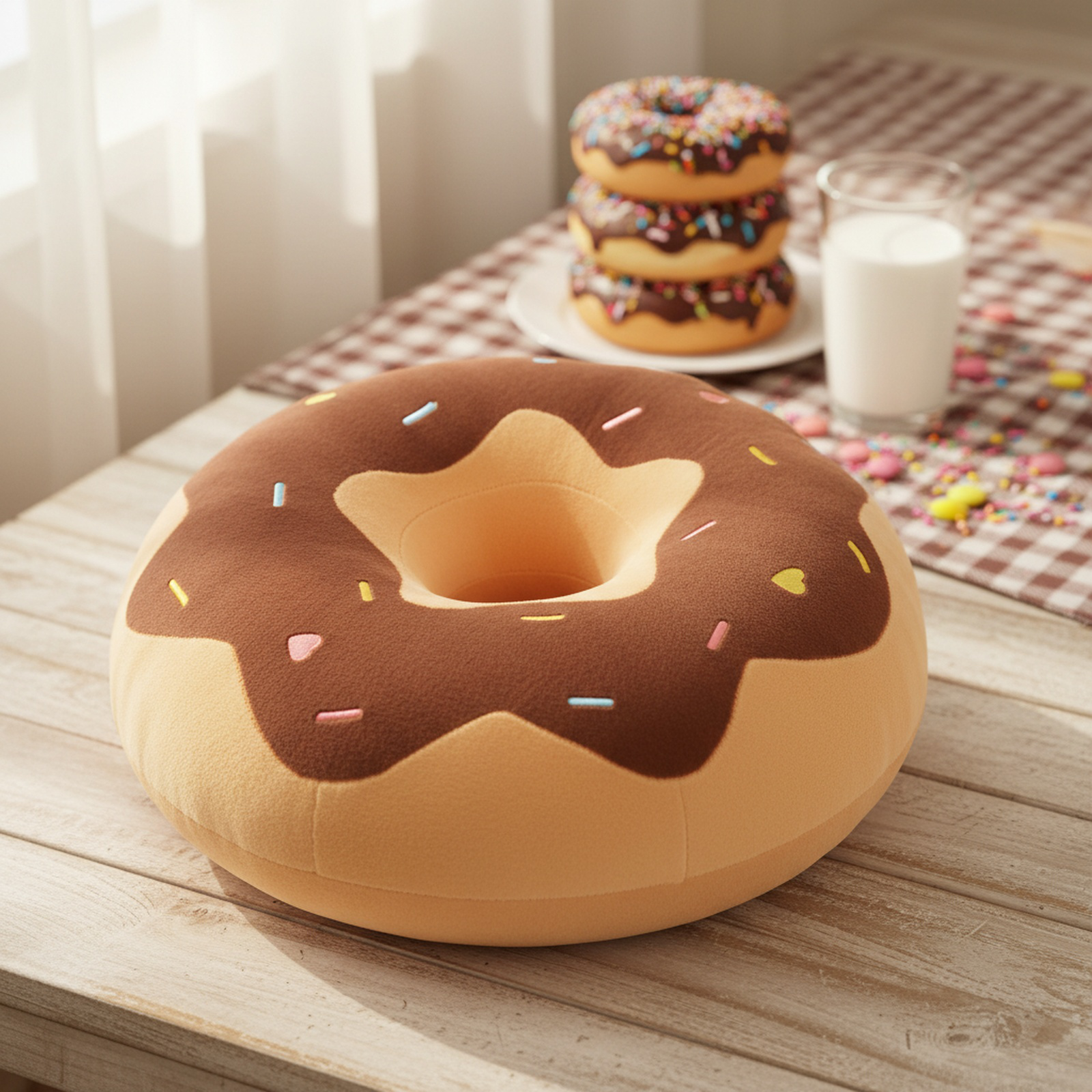 Cute Donut Cushion Plush Doll Sofa Pillow Balcony Tatami Leisure Butt Pad