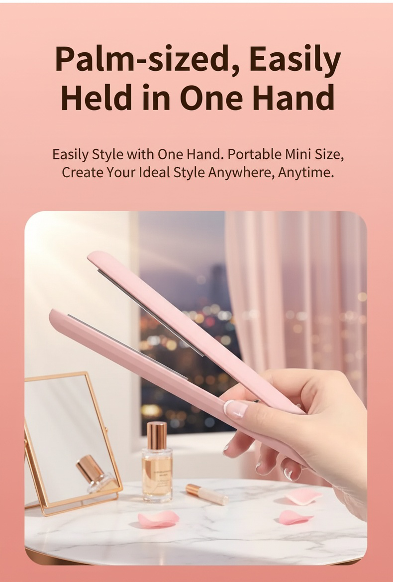 Mini flat iron for precise hair styling