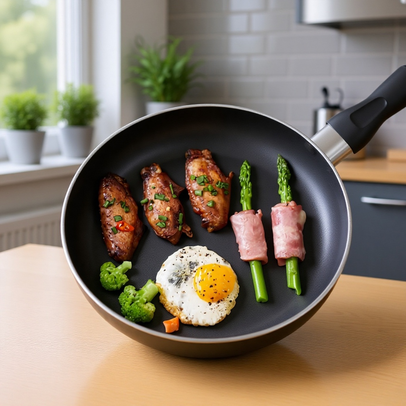 フライパン、ノンスティックパン、フライパン、ステーキロースト、油を使わない電磁調理器、ガスコンロ、万能鍋