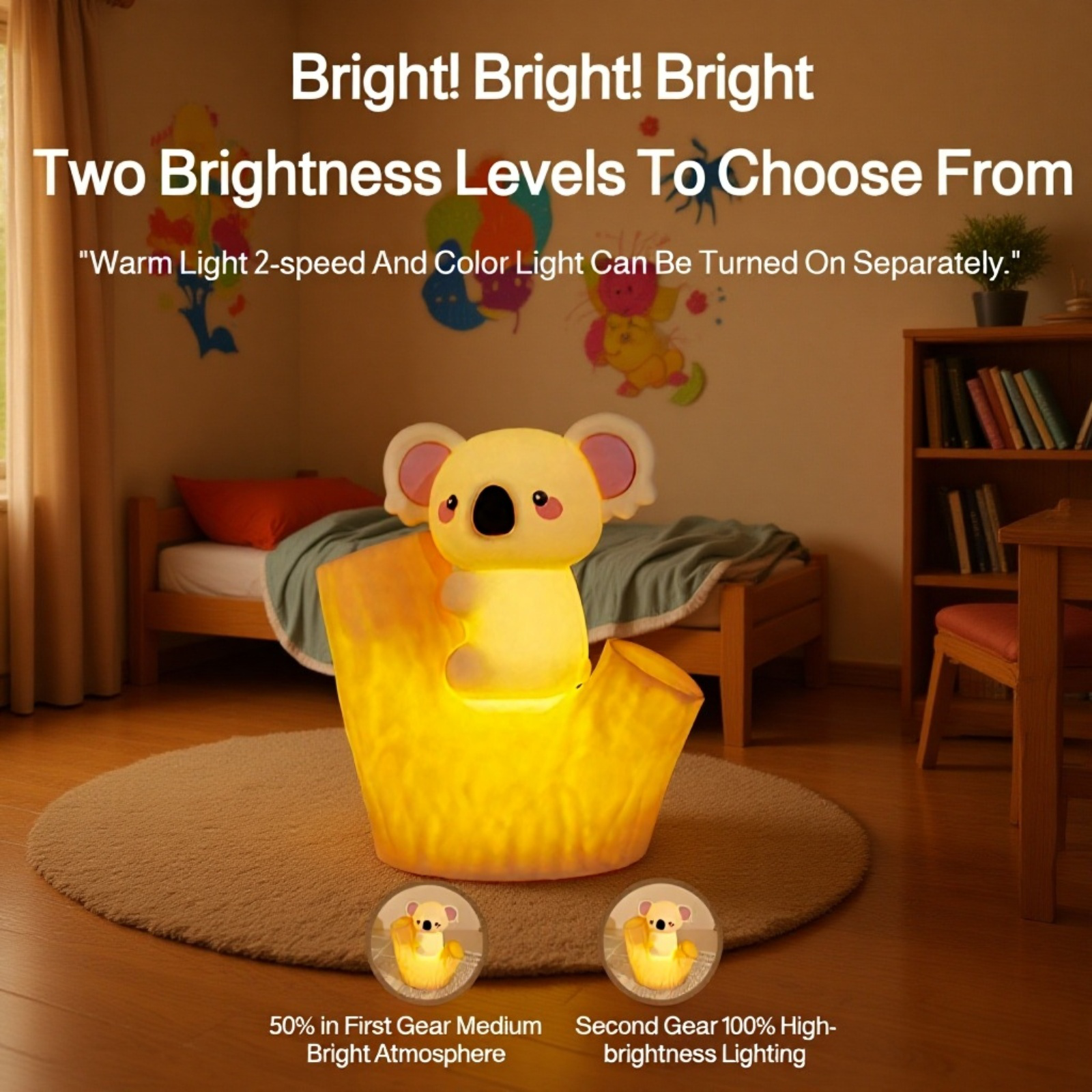 Timer function on koala night lamp for bedtime
