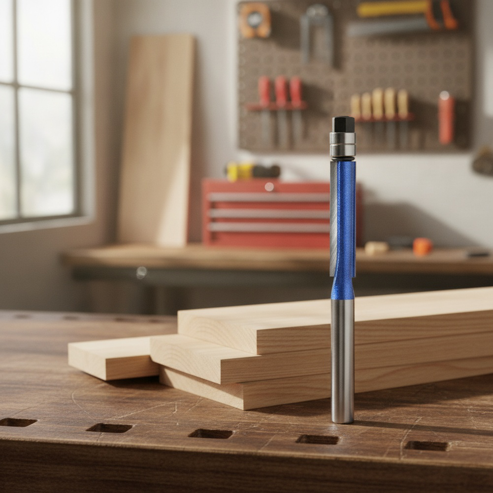 1/4 vástago flash plata azul doble rodamiento recortadora fresa madera doble filo recortadora fresa 