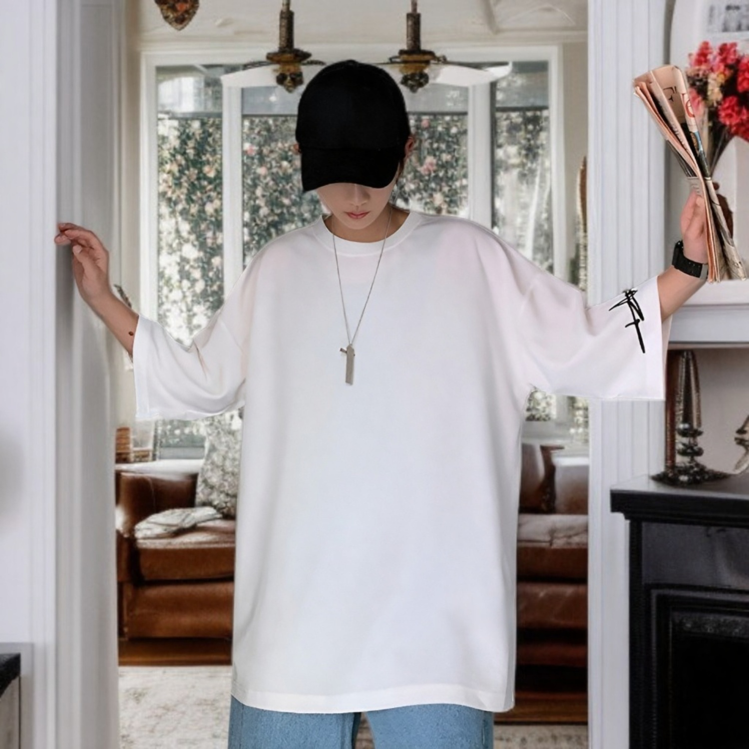 2020年夏新作メンズ半袖Tシャツトップス、ユースメンズ服、トレンディなゆったりフィットアンダーシャツ、卸売