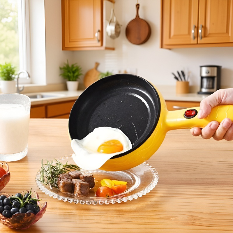 Mini cocina eléctrica para el hogar, antiadherente para hervir y freír huevos