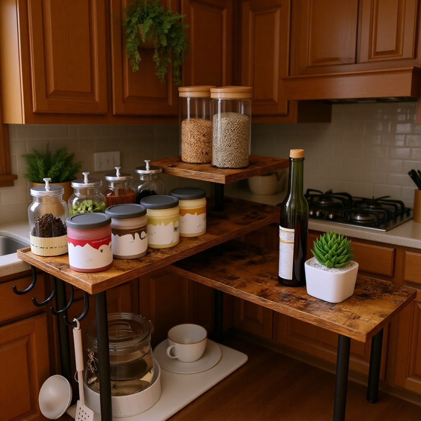 Estante multifuncional de esquina para cocina, organizador de esquina para baño