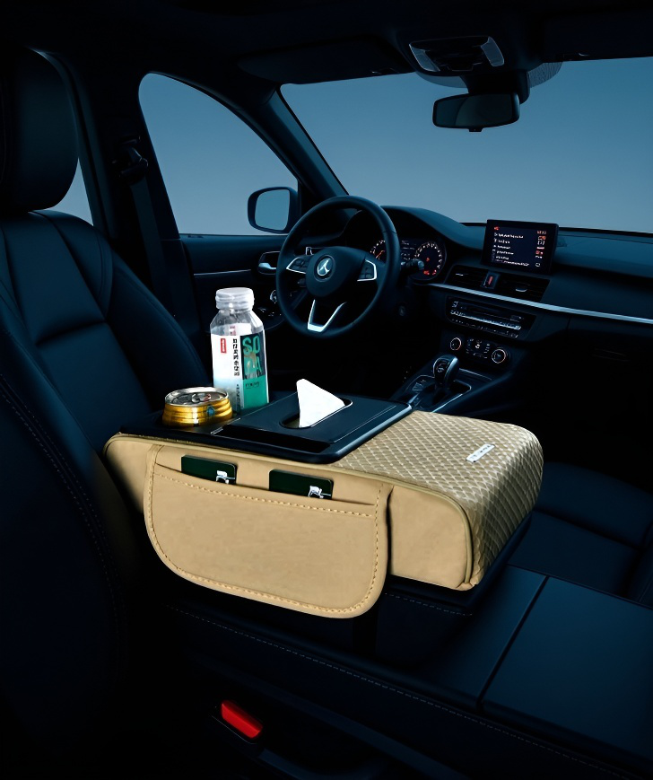 Caja de apoyabrazos multifuncional para coche con espacio de almacenamiento