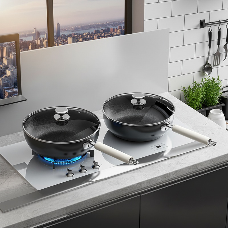 Uncoated Household Iron Deep Frying Pan