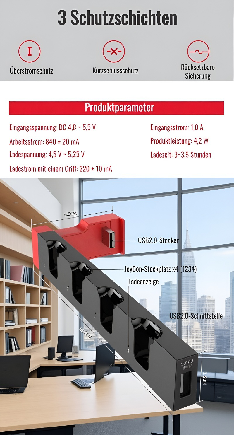 Ladestation für linken und rechten Joy-Con Controller