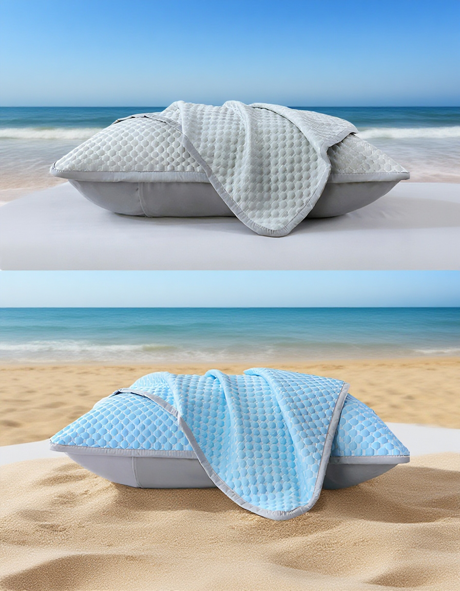 Close-up of summer cooling pillowcase material