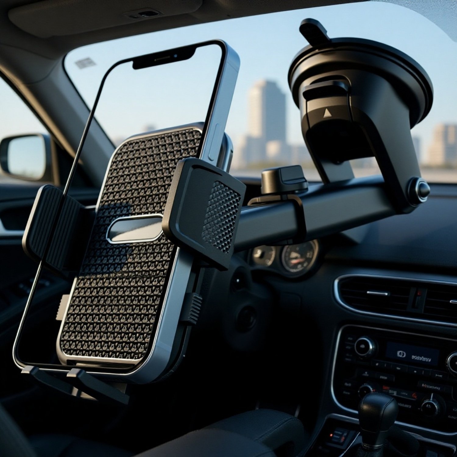 Support de téléphone pour voiture avec ventouse rétractable pour navigation