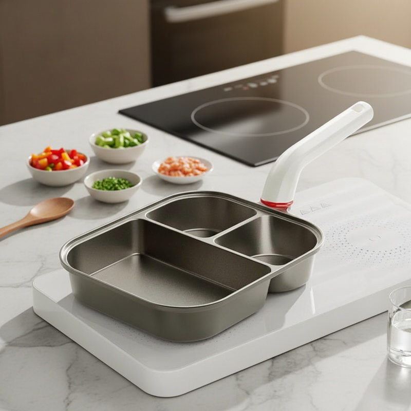 Titanium 3-in-1 Antihaft-Bratpfanne, dick und tief, für Eier und Hamburger