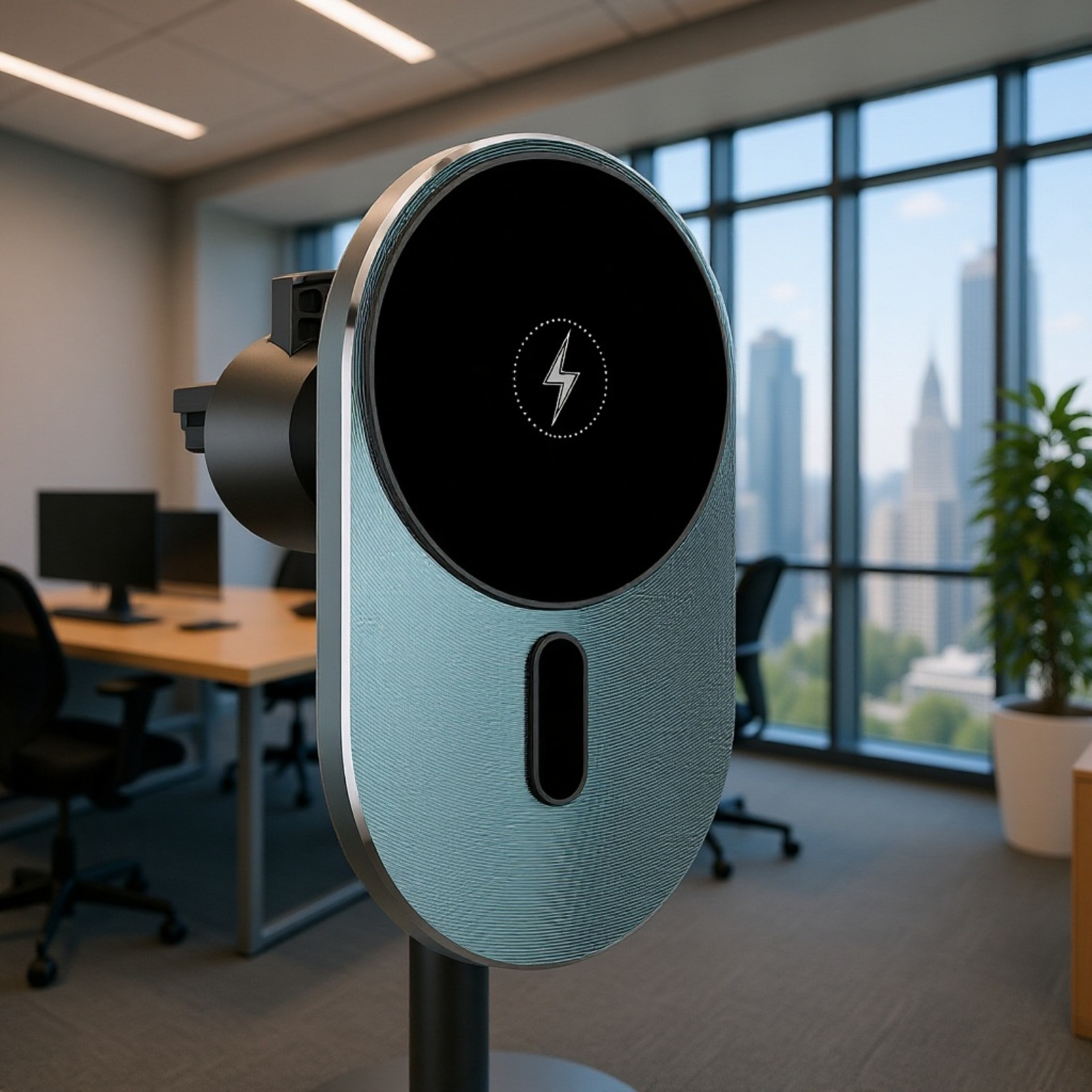 Support téléphone sans fil Magsafe installé sur tableau de bord de voiture