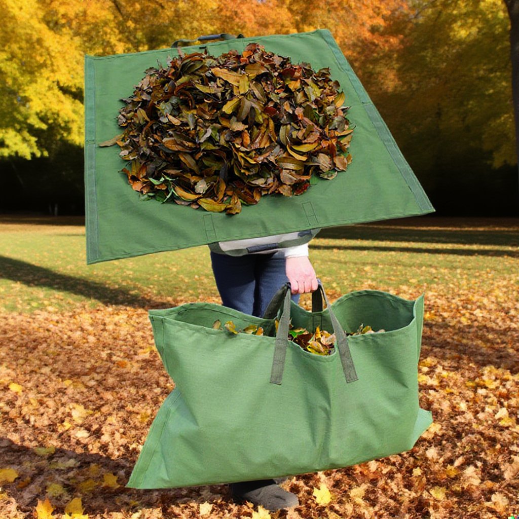 2 in 1 große Rasen Garten Zweig gefallen Blätter Aufbewahrungstasche Unkraut Zweig Müll Sammlung Mat