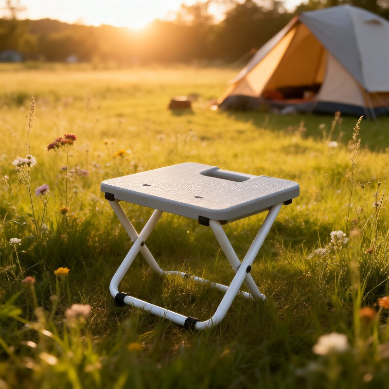 Outdoor Grill Picknick Klapphocker mit Eisenfüßen und Kunststoff, tragbar
