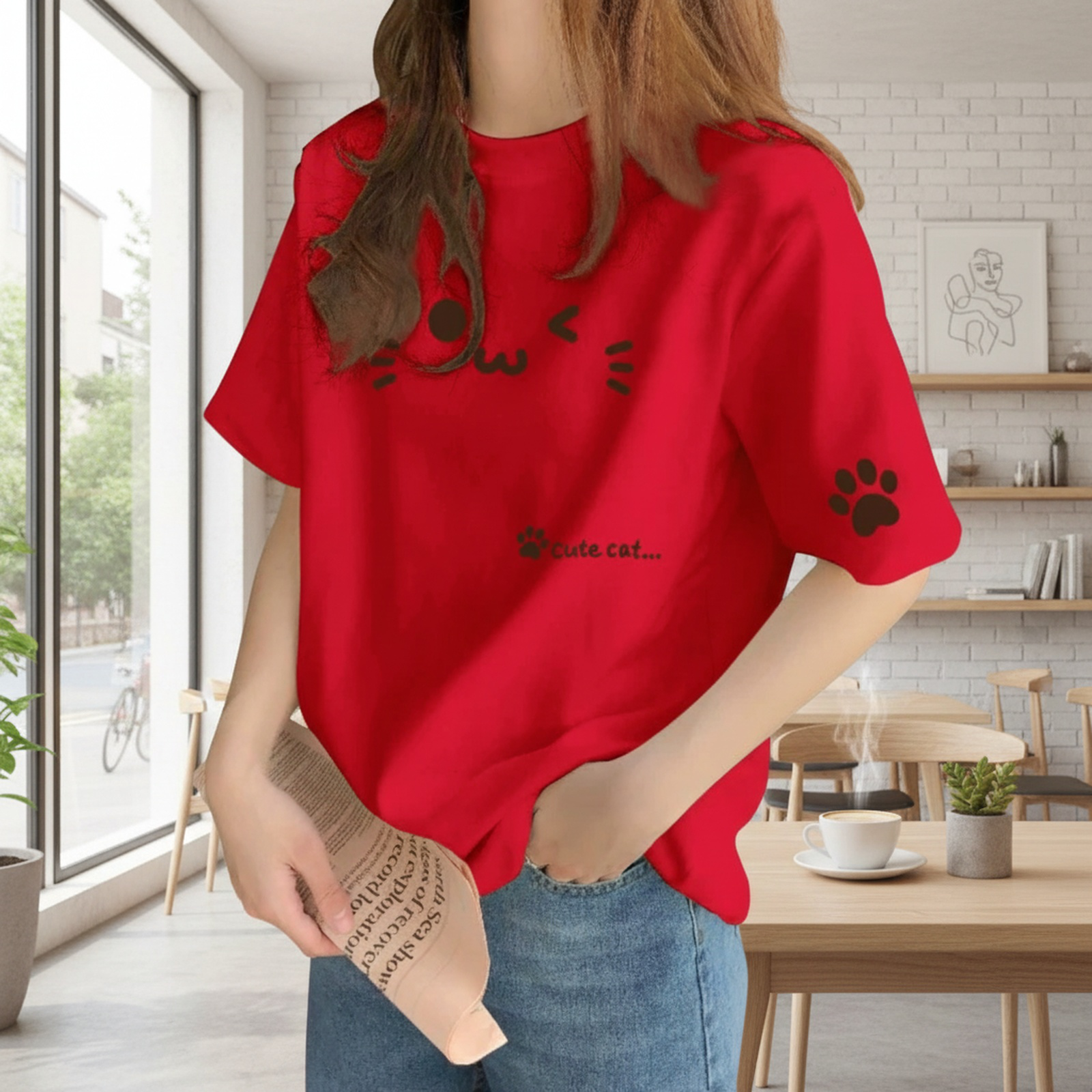 柔らかいコットン素材のインナーTシャツディテール