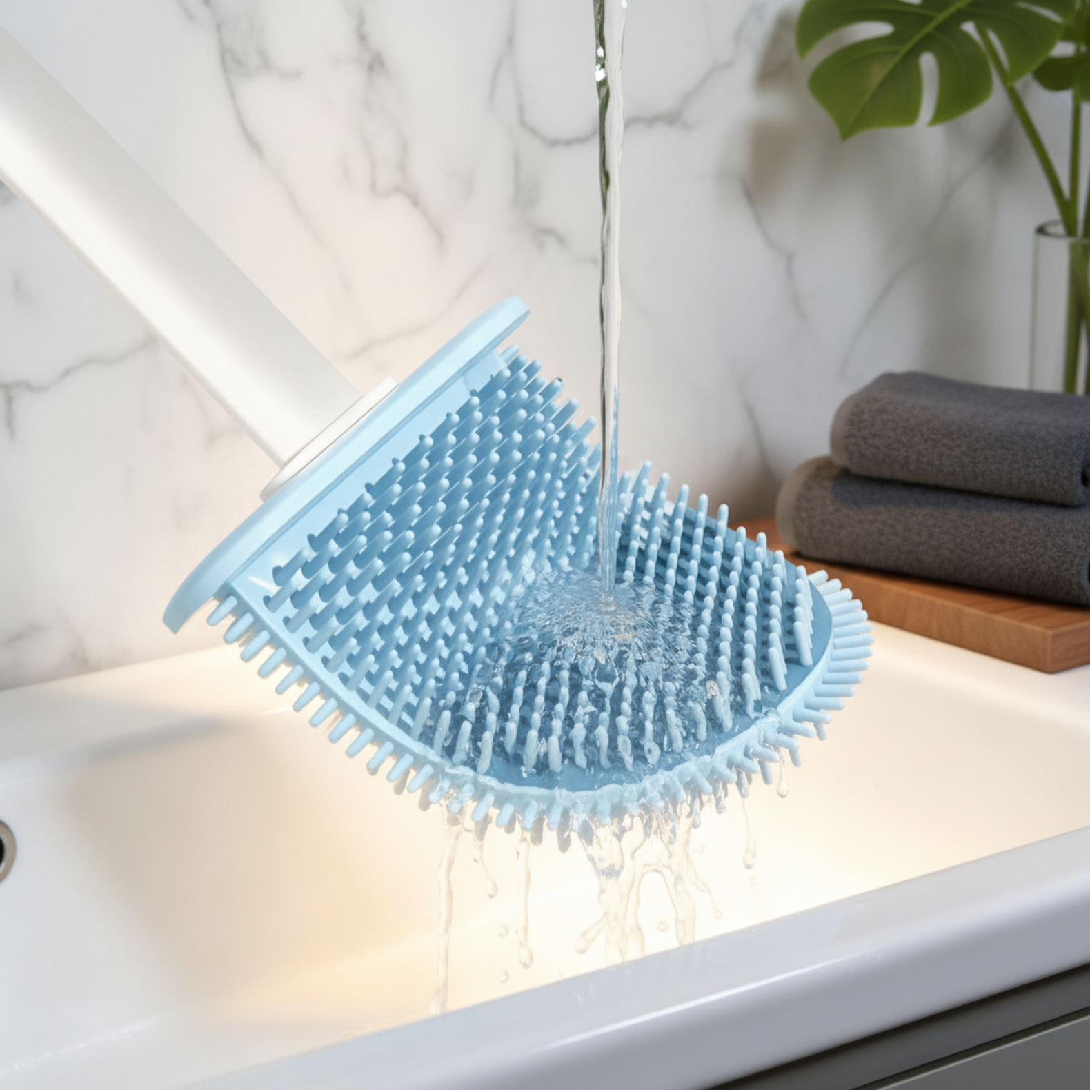 Portacepillo de baño de silicona para pared, fácil instalación sin perforaciones