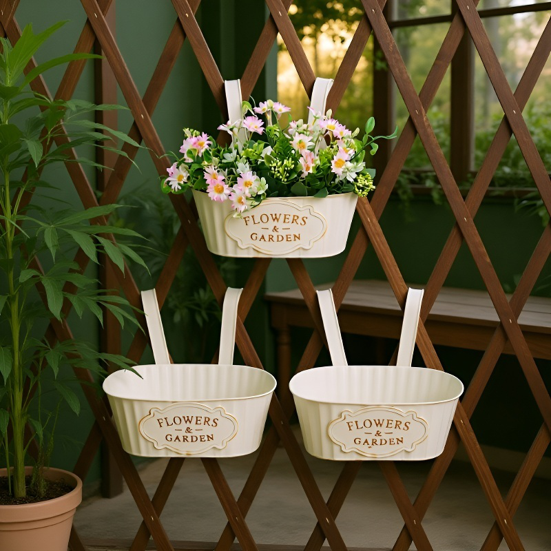 バルコニー壁掛けフラワーポット 多肉植物緑の植物装飾 取り外し可能