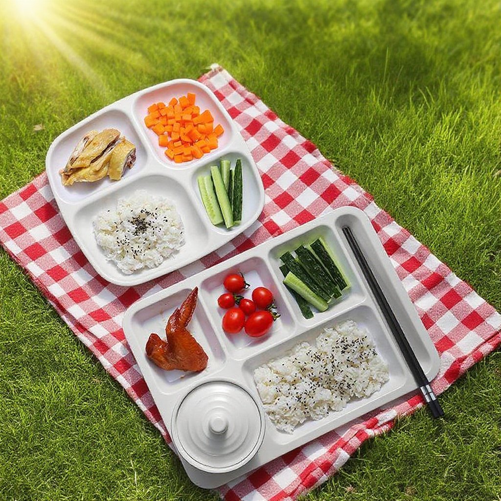 흰색 플라스틱 분격 식판