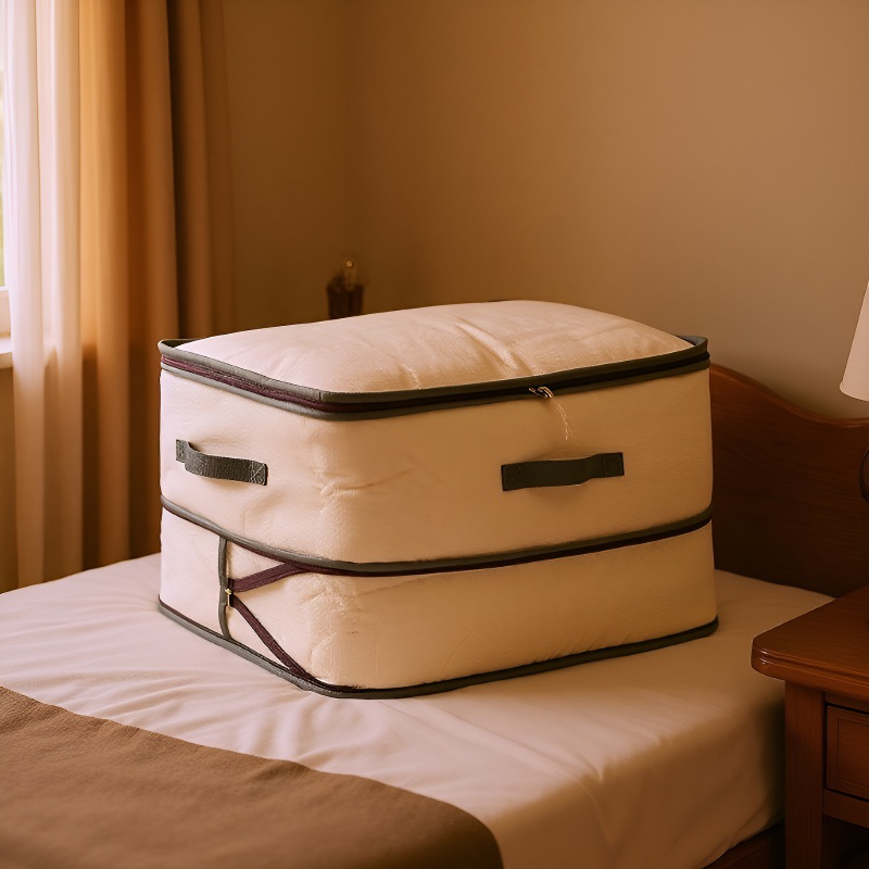 Funda compresora transparente para guardar mantas y prendas