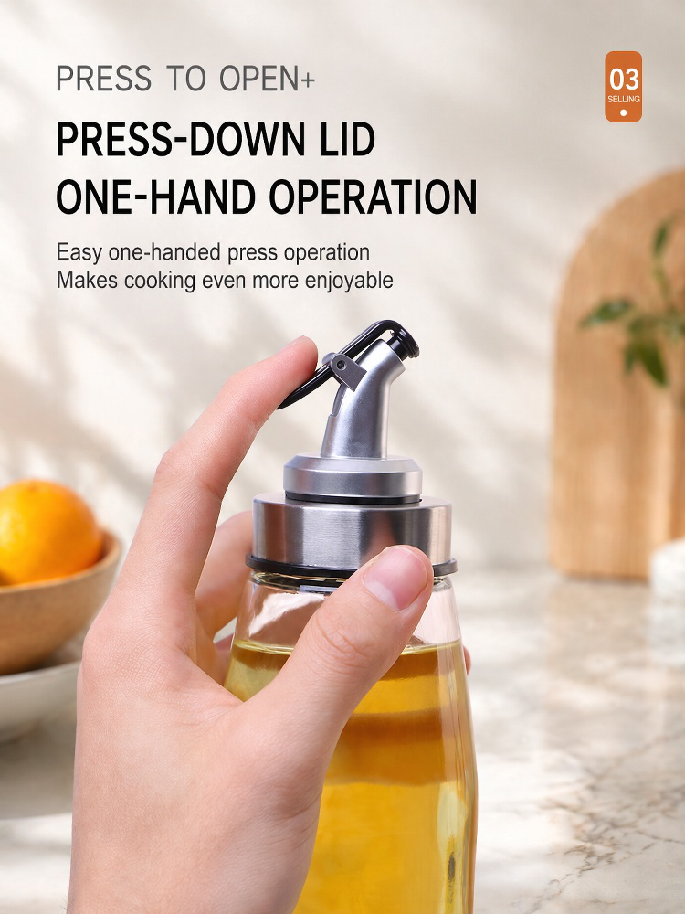 Non-drip oil dispenser to prevent mess