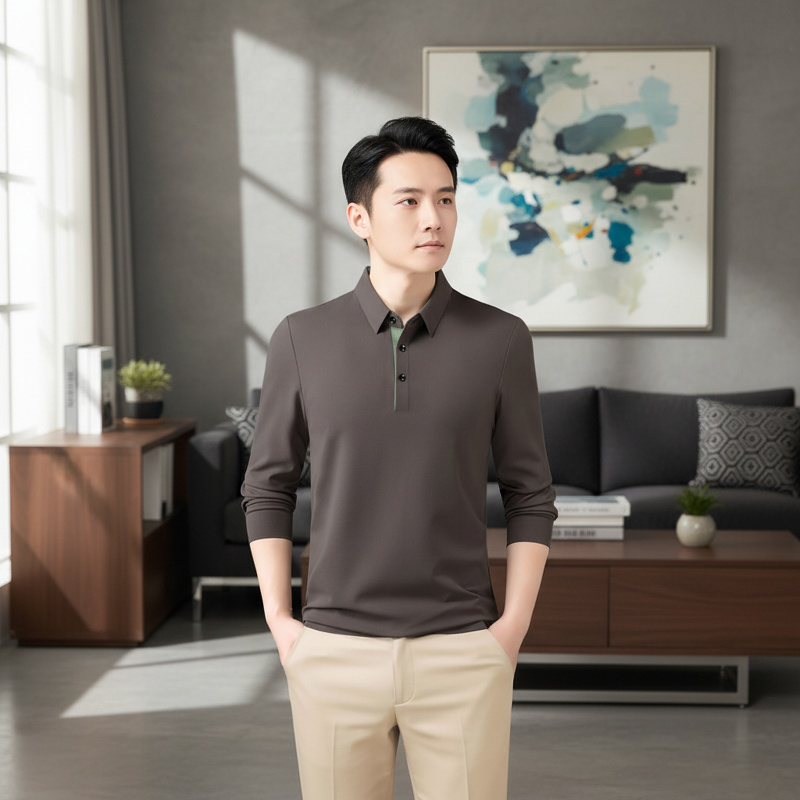 남성용 순색 폴로 셔츠