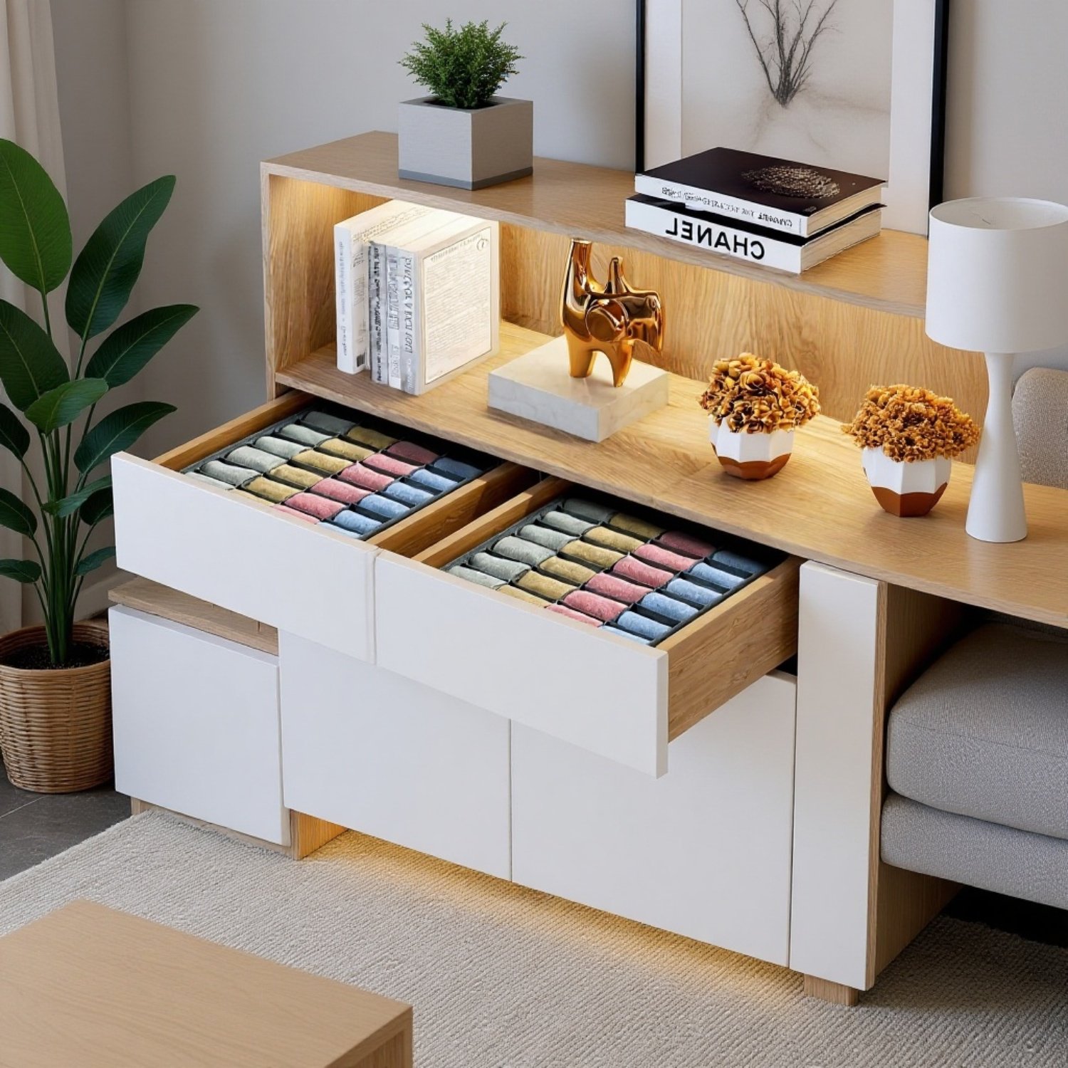 クローゼット内の収納力アップボックス