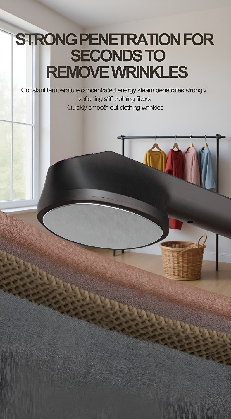 Modern portable garment steamer with ergonomic design