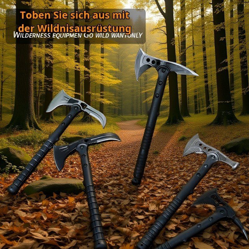 Multifunktionale taktische Axt für Outdoor – Baumfällen und Hacken, große Soldatenaxt