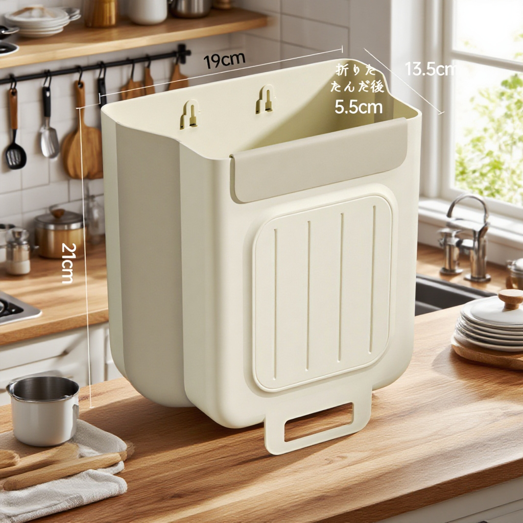 壁掛けゴミ箱 折りたたみ式 キッチン用