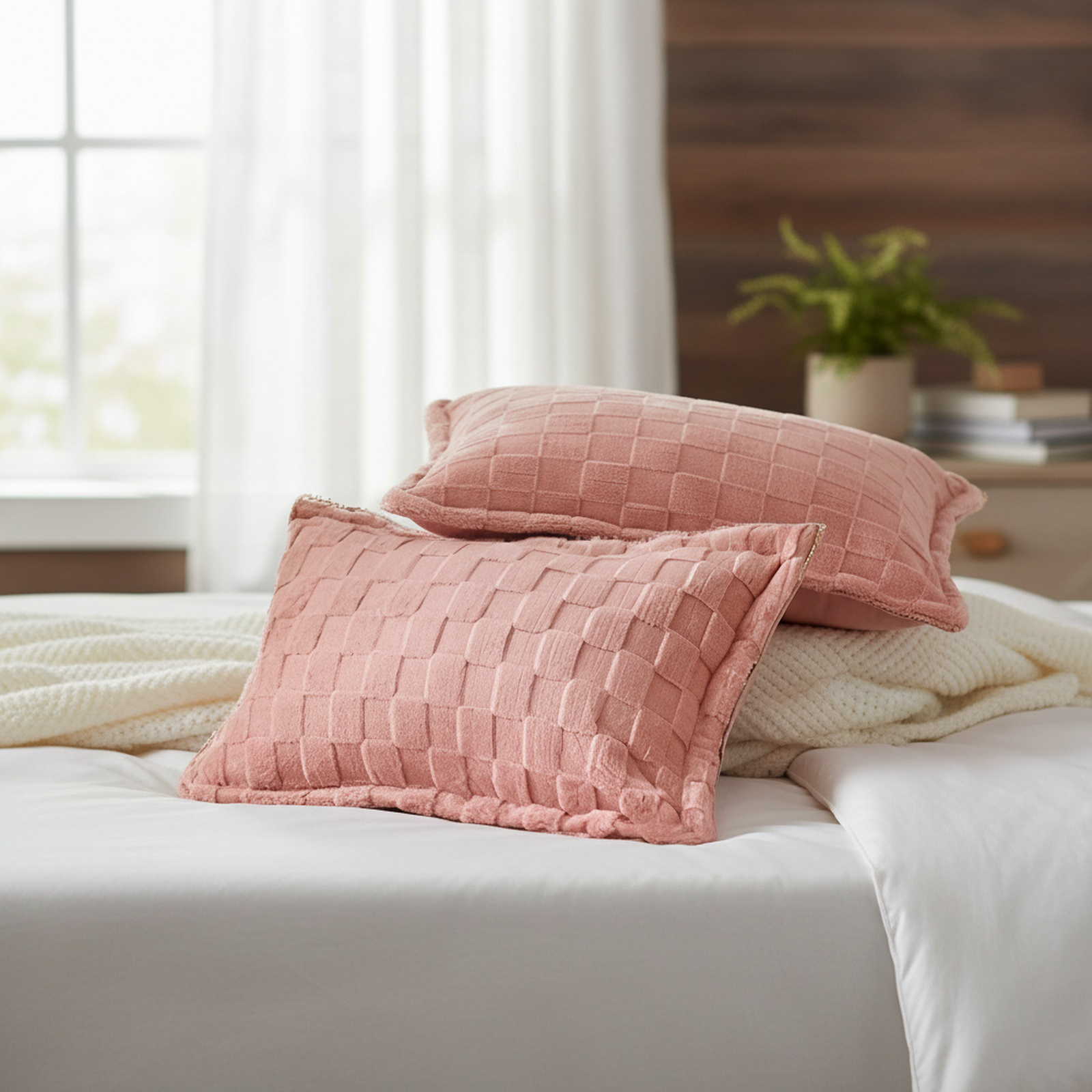 Ensemble trois pièces drap-housse épais en velours de lait uni sculpté, automne-hiver 2026