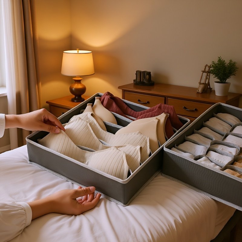 衣類整理用引き出し仕切りボックス 4個セット