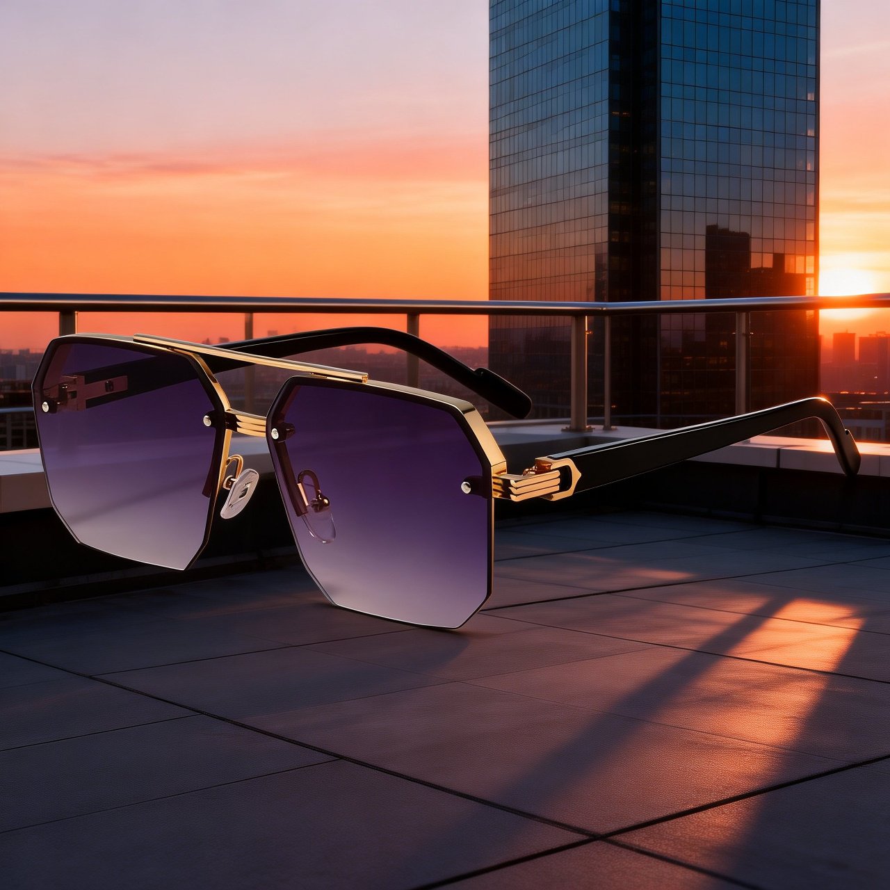 Sports Glasses with Metal Embellishment Antifog Sunscreen Blurred Vision