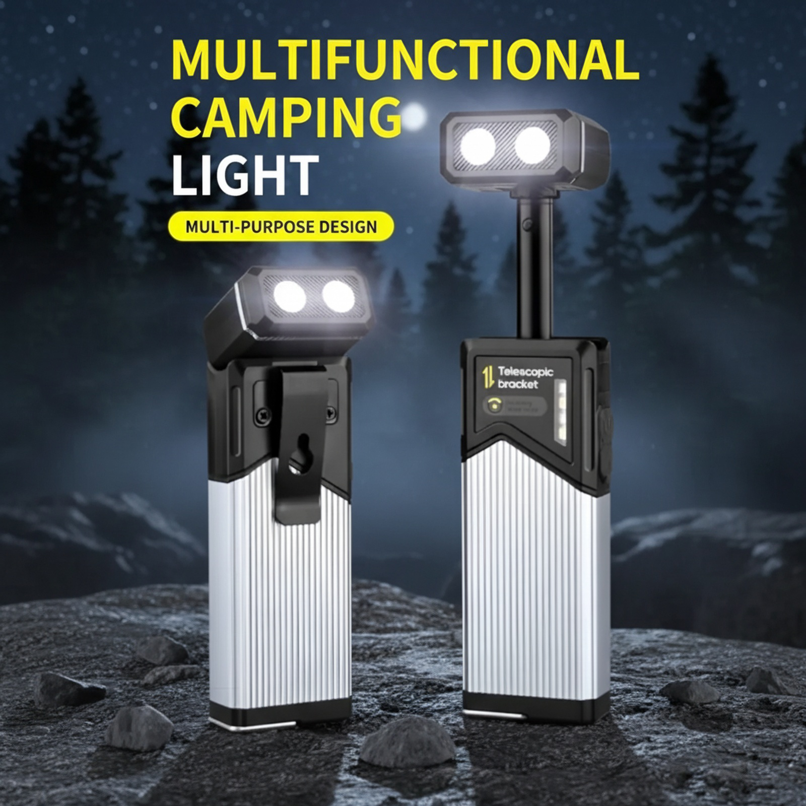 Outdoor Multi-Shape Transformable LED Light 180° Rotating Stretch Magnetic Work Lamp