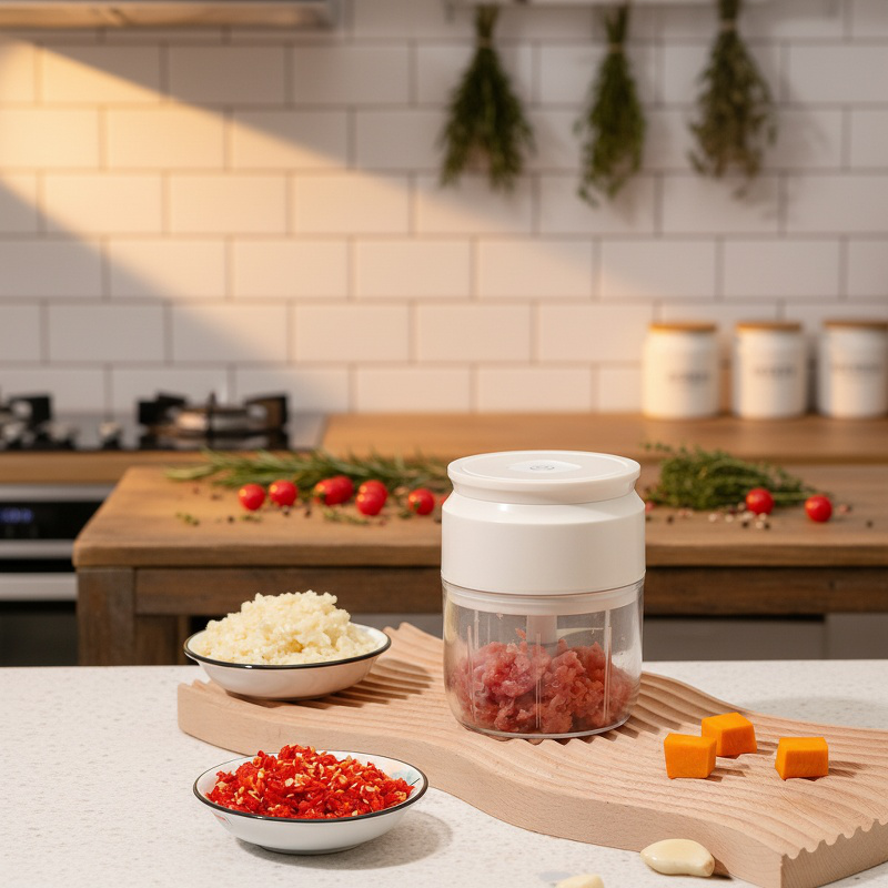Broyeur électrique d'ail pour cuisine, réglable fin/gros, facile et rapide