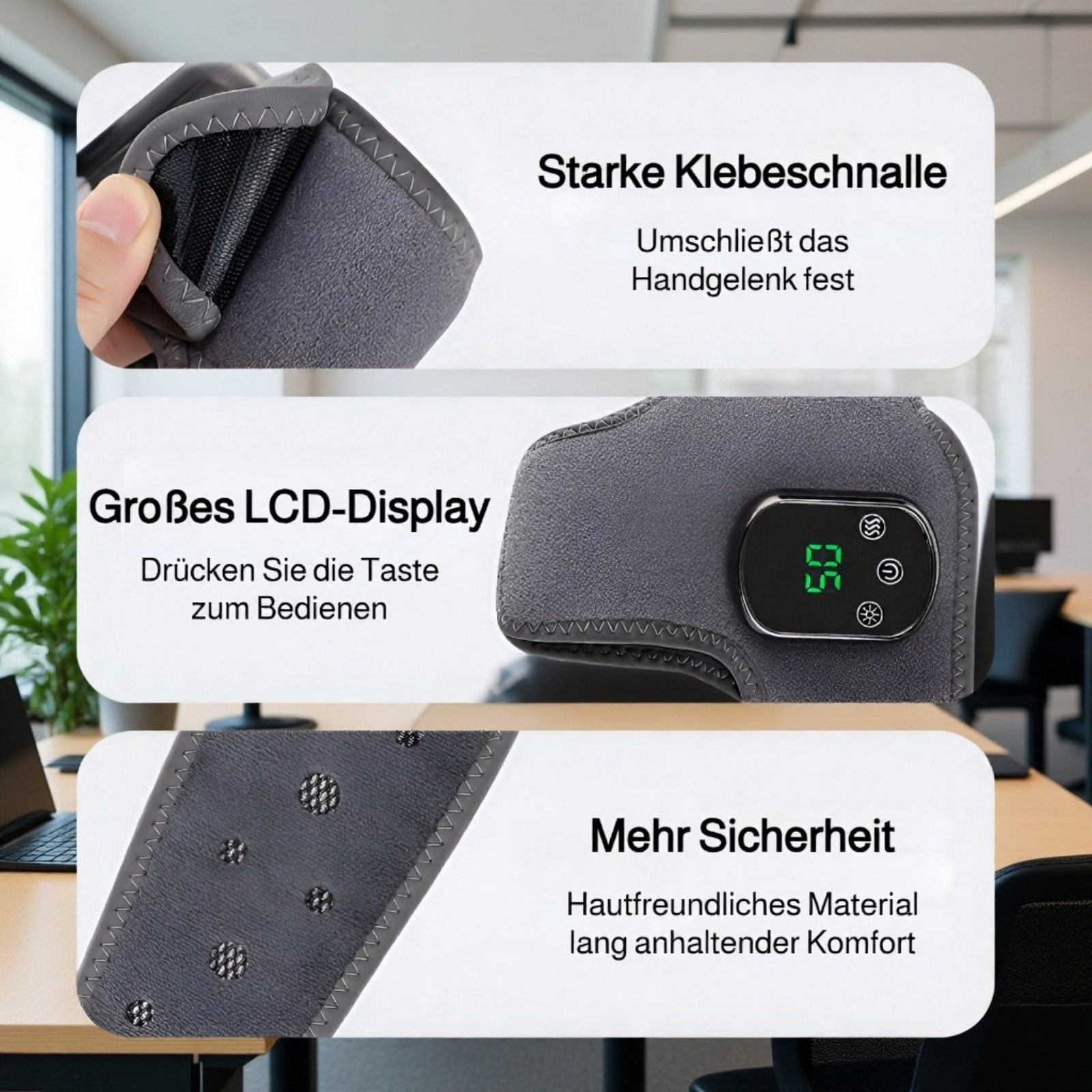 USB Elektrische Fußgelenk-Heizmassagegerät, wiederaufladbar