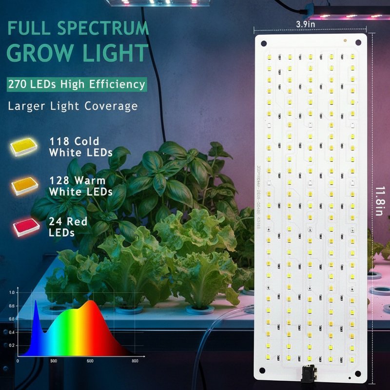 Éclairage horticole LED à spectre complet pour jardin intérieur