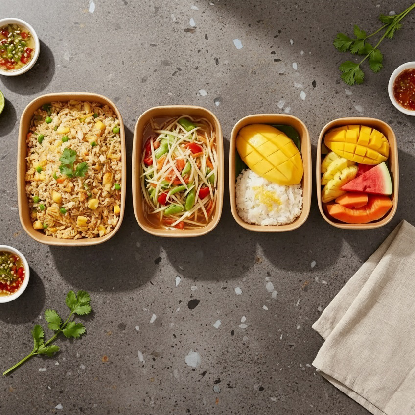 Kraft Paper Rectangular Lunch Box for Takeout and Fast Food