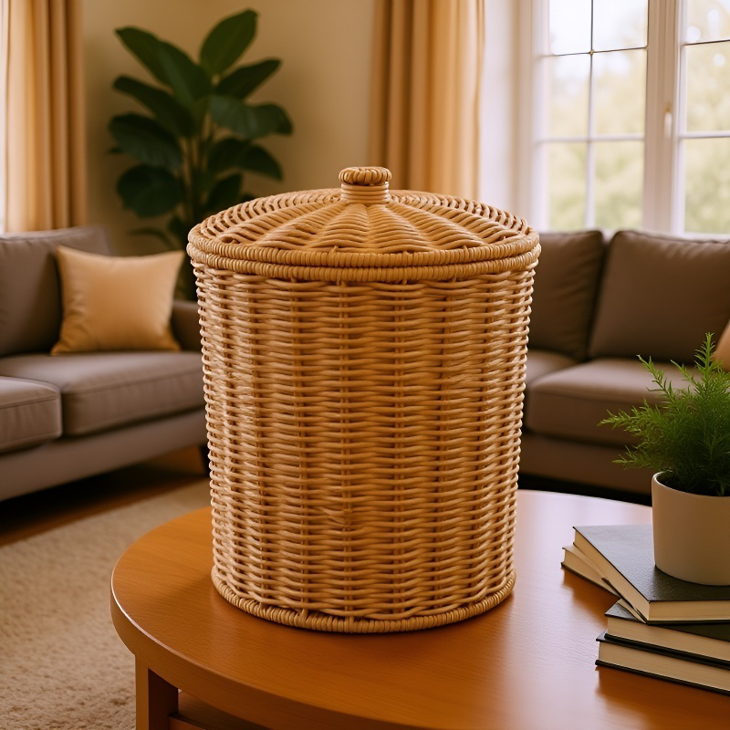 Cesta de almacenamiento de imitación ratán