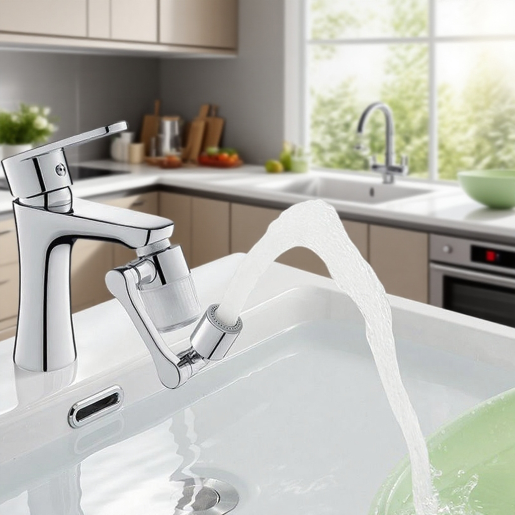 ก๊อกน้ำแบบหมุนได้ป้องกันน้ำกระเซ็น