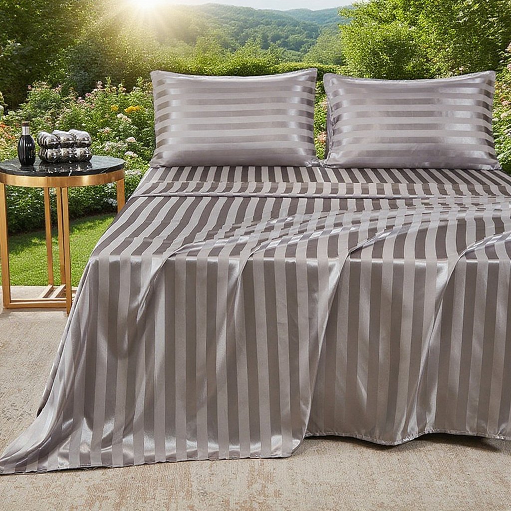 High-quality stitching on satin sheets