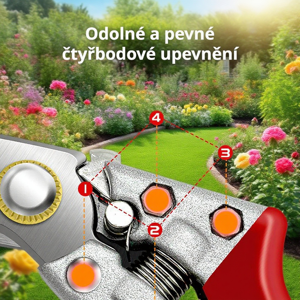 Silné zahradní nůžky s pružinou na stříhání větví