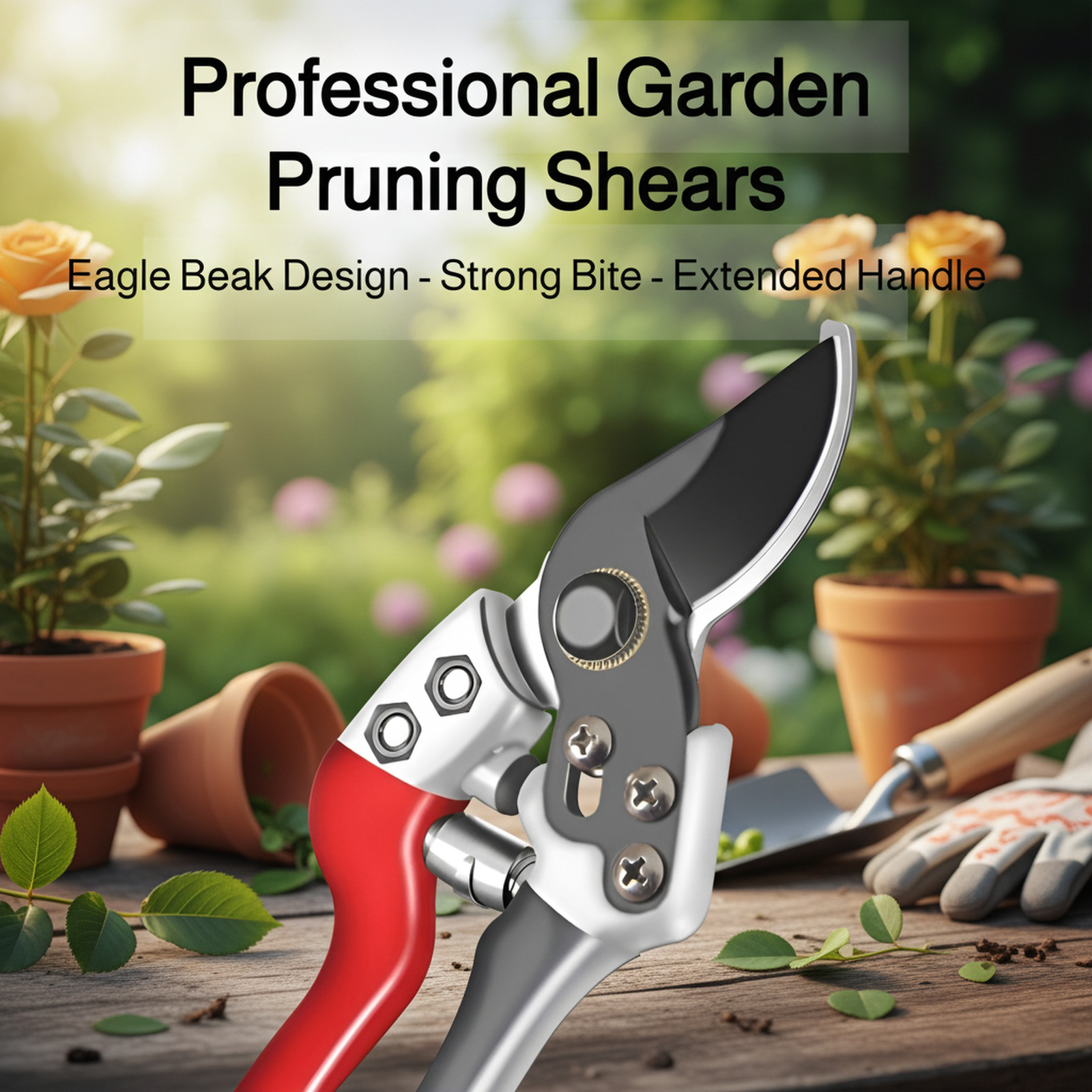 Gardening pruning shears cutting branches